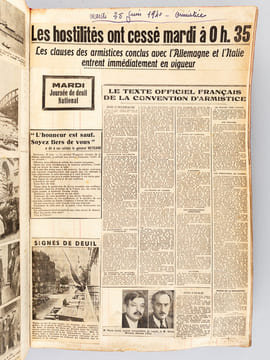 Recueil de coupures de presse d'époque : la Seconde Guerre Mondiale vue au jour le jour par un français à travers les journaux de l'époque ! . Anonyme ...