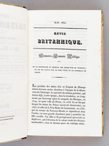 Revue Britannique ou Choix d'Articles traduits des meilleurs écrits périodiques de la Grande-Bretagne (33 Tomes : Première série complète des 30 tomes et 3 premiers tomes de la deuxième série)