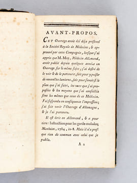 Manuel pour le Service des Malades, ou Précis des Connoissances nécessaires aux personnes chargées du soin des Malades, femmes en couche, enfans ...