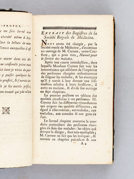 Manuel pour le Service des Malades, ou Précis des Connoissances nécessaires aux personnes chargées du soin des Malades, femmes en couche, enfans ...