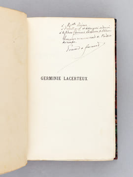 Germinie Lacerteux [ Livre dédicacé par l'auteur ]. GONCOURT, Jules et Edmond de ; (JEANNIOT, L.)
