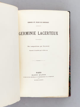 Germinie Lacerteux [ Livre dédicacé par l'auteur ]. GONCOURT, Jules et Edmond de ; (JEANNIOT, L.)