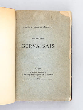 Madame Gervaisais [ Edition originale ]. GONCOURT, Edmond et Jules