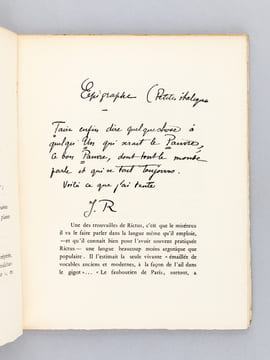 Le Souvenir de Jehan Rictus. Eloge prononcé par Edouard Champion le 17 Novembre 1933 aux Amis de 1914 [ Edition originale ]. CHAMPION, Edouard