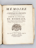 Mémoire relatif à quelques Projets intéressants pour la Ville de Bordeaux, lu par M. Dupré de Saint-Maur, Intendant de Guienne, & Directeur de ...