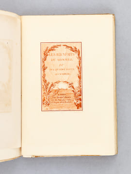 Les Bienfaits du Sommeil ou Les Quatre Rêves accomplis. Poème en quatre chants orné de gravures de Moreau le Jeune [ exemplaire numéroté sur Japon ]. ...