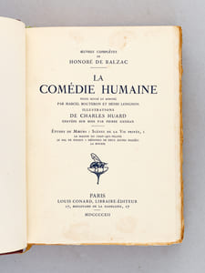 Oeuvres complètes de Honoré de Balzac (40 Tomes : Complet) [ Exemplaire sur papier du Japon avec suite sur Chine ] [ Contient : ] La Comédie Humaine (33 Volumes) Etudes de Moeurs, Scènes de la Vie Privée. I : La Maison du chat-qui-pelote. Le Bal de Sceaux. Mémoires de deux jeunes mariés La Bours ; II : Modeste Mignon. Un début dans la Vie ; III : Albert Savarus. La Vendetta. Une Double Famille. La Paix du Ménage. Madame Firmiani. Etude de Femme ; IV : La fausse maîtresse. Une Fille d'Eve. Le message. La Grenadière. La femme abandonnée. Honorine ; V : Béatrix. Gobseck ; VI : La femme de trente ans. Le père Goriot ; VII : Le colonel Chabert. La messe de l'athée. L'interdiction. Le contrat de mariage. Autre Etude de femme ; Etudes de moeurs. Scènes de la Vie de Province VIII : Ursule Mirouët. Eugénie Grandet ; IX : Les Célibataires. Pierrette. le Curé de Tours. La Rabouilleuse ; X : L'Illustre Gaudissart. La muse du département. La Vieille Fille ; XI : Le Cabinet des Antiques. Illusions perdues : Les Deux poëtes ; XII : Illusions perdues : Un grand homme de Province à Paris. Les Souffrances de l'Inventeur ; XIII : Scènes de la Vie Parisienne : Histoire des Treize. Ferragus. La Duchesse de Langeais. La fille aux yeux d'or ; XIV : Grandeur et décadence de César Birotteau. La maison Nuncingen ; XV : Splendeurs et misères des courtisanes I ; XVI : Splendeurs et misères des courtisanes II Les secrets de la Princesse de Cardigan. Facino Cane. Sarrasine. Pierre Grassou ;  XVII : La Cousine Bette ; XVIII : Le Cousin Pons. Un prince de la Bohême. Un homme d'affaires ; XIX : Gaudissart II. Les comédiens sans le savoir ; XX : Les petits bourgeois. L'envers de l'histoire contemporaine ; XXI : Scènes de la vie politique. Un Episode sous la Terreur. Une ténébreuse affaire. Le député d'Arcis. Z. Marcas ; XXII : Scènes de la Vie Militaire : Les Chouans. Une Passions dans le Désert ; XXIII : Scènes de la Vie de Campagne : Les Paysans ; XXIV : Le médecin de campagne ; XXV : Le curé de village ; XXVI : Le Lys dans la vallée ; XXVII : Etudes philosophiques : La peau de chagrin. Jésus-Christ en Flandre. Melmoth réconcilié. Massimila Doni ; XXVIII : Le chef-d'oeuvre inconnu. Gambara. La recherche de l'absolu. L'enfant maudit ; XXIX : Adieu. Les Marana. Le réquisitionnaire. El Verdugo. Un drame au bord de la mer. Maître Cornélius. L'auberge rouge ; XXX : Sur Catherine de Medicis. L'élixir de longue vie ; XXXI : Les proscrits. Louis Lambert. Séraphita ; XXXII : Etudes analytiques : Physiologie du mariage ou méditation de philosophie éclectique sur le bonheur et le malheur conjugal ; XXXIII : Petites misères de la vie conjugale ; XXXIV : Théâtre I : Vautrin. Les ressources de Quinola. Paméla Giraud ; XXXV : Théâtre II : La Marâtre. Le faiseur. L'Ecole des Ménages ; XXXVI : Contes drôlatiques I : Premier et deuxième dixain ; XXXVII : Contes drôlatiques II : Troisième dixain. Fragments inédits ; XXXVIII : Oeuvres diverses I : 1824-1830 ; XXXIX : Oeuvres diverses II : 1830-1835 ; Oeuvres diverses III : 1836-1848 
