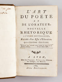 L'Art du Poëte et de l'Orateur, Nouvelle Rhétorique à l'usage des Collèges, Précédé d'un Essai d'Education