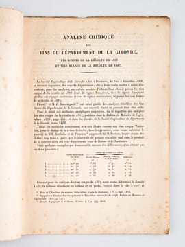 Analyse chimique des Vins Rouges du Département de la Gironde, Récolte de 1887 [ Avec : ] Analyse chimique des Vins du Département de la Gironde, Vins ...