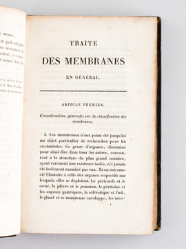 Traité des Membranes en général, et de Diverses Membranes en particulier.. BICHAT, Xavier ; MAGENDIE, M. François