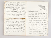 4 autograph letters signed by Abdullah Yusuf Ali, to "Khourshed" [ "Khourshed de Ravalieu", Raden Ayou Jodjana born Elisabeth Pop ], mostly about Persian Poets, and about Rembrandt (very damaged, with great lacking). From Chelwood, 3 Bedford Road, Bedford Park, London, W 4. Dated Dec. 22 1920, Mar. 7 1921, Mar. 28 1921, Apr. 7, 1921