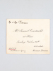 Invitation card : "Mrs Samuel Courtauld at Home Sunday, October 26th. 10.30 o'clock, 20 Portmann Square. Javanese Dancer" with handwritten note : "Mr. ...