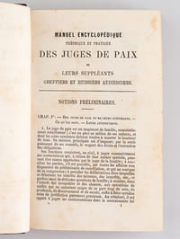 Manuel Encyclopédique théorique et pratique des Juges de Paix de leurs suppléants et greffiers (3 Tomes - Complet)