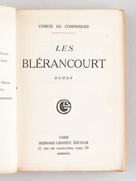 Les Blérancourt [ Edition originale ]. COMMINGES, Comte Aimery de