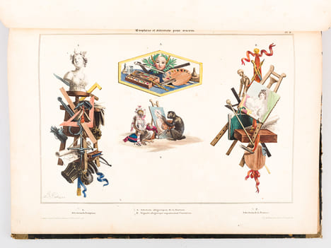 Recueil de Trophées et attributs allégoriques pour les Sciences, les Arts, la Mythologie et la Religion [ Contient également : Recueil de Trophées ...