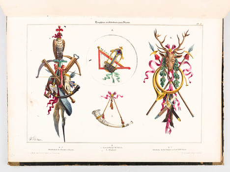 Recueil de Trophées et attributs allégoriques pour les Sciences, les Arts, la Mythologie et la Religion [ Contient également : Recueil de Trophées ...