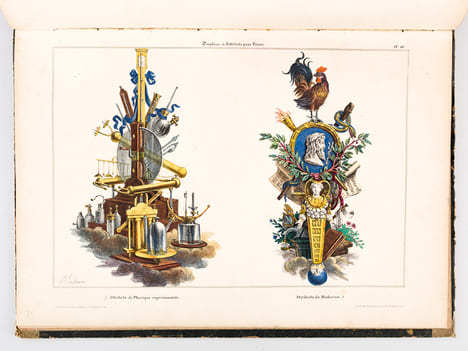 Recueil de Trophées et attributs allégoriques pour les Sciences, les Arts, la Mythologie et la Religion [ Contient également : Recueil de Trophées ...