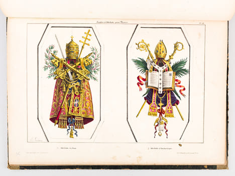 Recueil de Trophées et attributs allégoriques pour les Sciences, les Arts, la Mythologie et la Religion [ Contient également : Recueil de Trophées ...