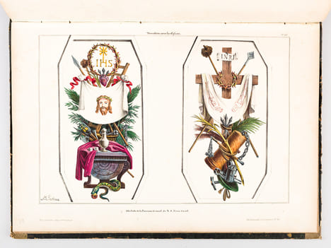 Recueil de Trophées et attributs allégoriques pour les Sciences, les Arts, la Mythologie et la Religion [ Contient également : Recueil de Trophées ...
