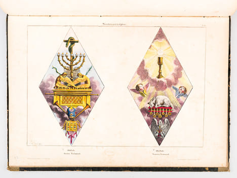 Recueil de Trophées et attributs allégoriques pour les Sciences, les Arts, la Mythologie et la Religion [ Contient également : Recueil de Trophées ...