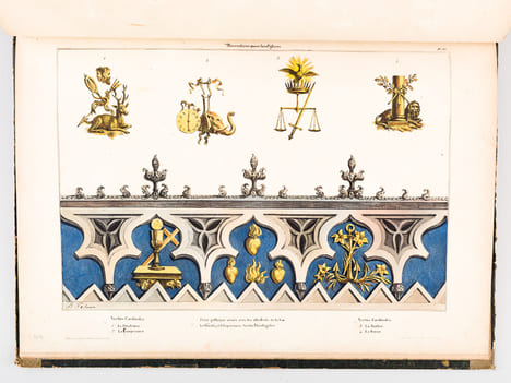 Recueil de Trophées et attributs allégoriques pour les Sciences, les Arts, la Mythologie et la Religion [ Contient également : Recueil de Trophées ...