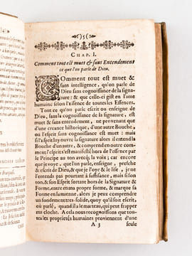 De Signaturarerum c'est à dire De la Signature de Toutes Choses, comment l'intérieur est marqué par l'Extérieur. Vray Miroir Temporel de l'Eternité [ ...