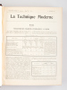 La Technique Moderne. Revue mensuelle illustrée des Sciences appliquées à l'Industrie, au Commerce et à l'Agriculture. Tomes VI et VII (Année 1913 ...
