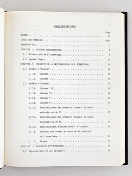 Etude de la décomposition thermique de l'Azométhane. Thèse présentée à l'Ecole des Gradués de l'Université Laval pour l'obtention du grade de Docteur ...