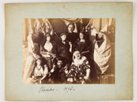 3 Photos anciennes de bal costumé dont "Mardi-Gras 1892", "Charades 1892"