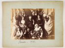 3 Photos anciennes de bal costumé dont "Mardi-Gras 1892", "Charades 1892". Anonyme