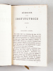 Mémoires d'une Institutrice [ Edition originale ]. DE VARS, Emilie