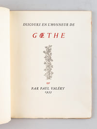 Discours en l'honneur de Goethe