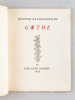 Discours en l'honneur de Goethe. VALERY, Paul