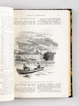 [ 4 titres reliés en un volume ] Theuriet : L'Oncle Scipion. Illustrations de Lobel Riche - Amour d'automne. Illustrations de P. Kauffmann - Gyp : Le ...