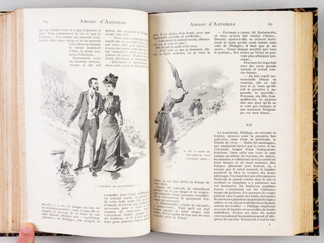 [ 4 titres reliés en un volume ] Theuriet : L'Oncle Scipion. Illustrations de Lobel Riche - Amour d'automne. Illustrations de P. Kauffmann - Gyp : Le ...