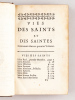 Les Vies des Saints Pères des Déserts, et de Quelques Saintes, écrites par des Pères de l'Eglise (3 Tomes - Complet ). ARNAULD D'ANDILLY ; [ ARNAULD ...