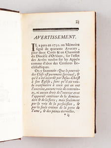 Principes sur l'Essence, la Distinction et les Limites des Deux Puissances, Spirituelle et Temporelle, ouvrage posthume du Père de La Borde, de l'Oratoire [ Avec : ] Discours sur la Puissance Episcopale, relatif aux affaires présentes [ Avec : ] Histoire de la Détention du Cardinal de Rets, Archevesque de Paris, Et de ses Suites [ Edition originale ] [ Avec : ] Indication Sommaire des Principes et des faits, Qui prouvent la compétence de la Puissance Séculière, pour punir les Evêques coupables de Crimes publics ; & pour les contenir dans l'obéissance qu'ils doivent aux Loix, & dans la soumission qu'ils doivent au Roi [ Avec : ] Mandement de Monseigneur l'Evêque de Soissons, Qui ordonne qu'on chantera dans toutes les Eglises de son Diocèse, une Messe solemnelle & le Te Deum, en actions de graces de la protection qu'il a plû à Dieu d'accorder à ce Royaume, en préservant le Roy du danger qu'a couru la Personne sacrée [ Avec : ] Avis aux Fidels, pour les engager à prier pour l'Eglise dans le tems de trouble & de division
