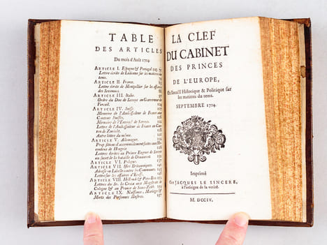 La Clef du Cabinet des Princes de l'Europe, Ou Recuëil Historique & Politique sur les matières du tems. Tome Premier. Juillet 1704 - Aoust 1704 - ...