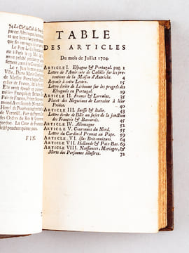 La Clef du Cabinet des Princes de l'Europe, Ou Recuëil Historique & Politique sur les matières du tems. Tome Premier. Juillet 1704 - Aoust 1704 - ...