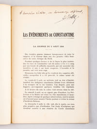 Les événements de Constantine. 5 août 1934. Quelques documents. [ Edition originale - Livre dédicacé par l'auteur ]