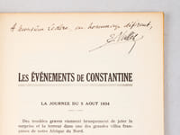 Les événements de Constantine. 5 août 1934. Quelques documents. [ Edition originale - Livre dédicacé par l'auteur ]
