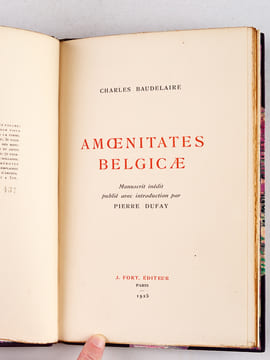 Amoenitates Belgicae [ Edition originale ]. BAUDELAIRE, Charles