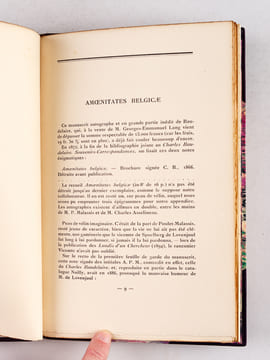 Amoenitates Belgicae [ Edition originale ]. BAUDELAIRE, Charles