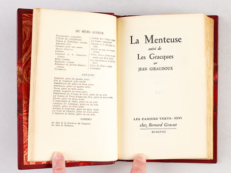 La Menteuse suivi de Les Gracques. GIRAUDOUX, Jean