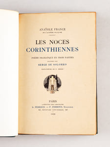 Les Noces Corinthiennes. Poème dramatique en trois parties