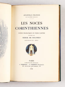Les Noces Corinthiennes. Poème dramatique en trois parties
