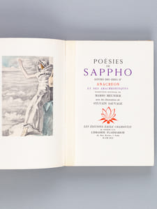 Poésies de Sappho suivies des Odes d'Anacréon et des Anacréontiques [ On joint : ] La Farce de la Marmite de Plaute 