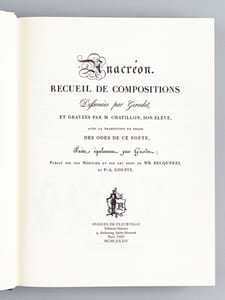 Anacréon, Recueil de Compositions dessinées par Girodet et gravées par M. Chatillon, son élève.