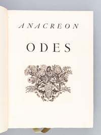 Odes d'Anacréon. Traduites en Français par Remy Belleau & Illustrées par Albert Decaris [ Avec un lavis original signé par Decaris ]