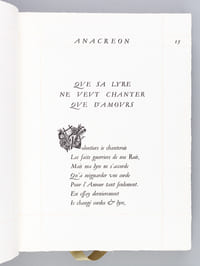 Odes d'Anacréon. Traduites en Français par Remy Belleau & Illustrées par Albert Decaris [ Avec un lavis original signé par Decaris ]